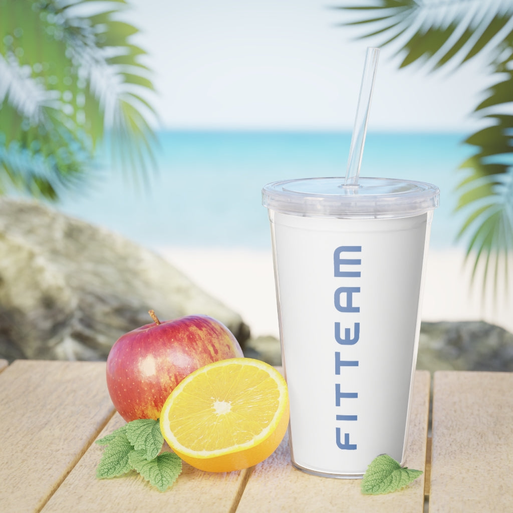FITTEAM Plastic Tumbler with Straw