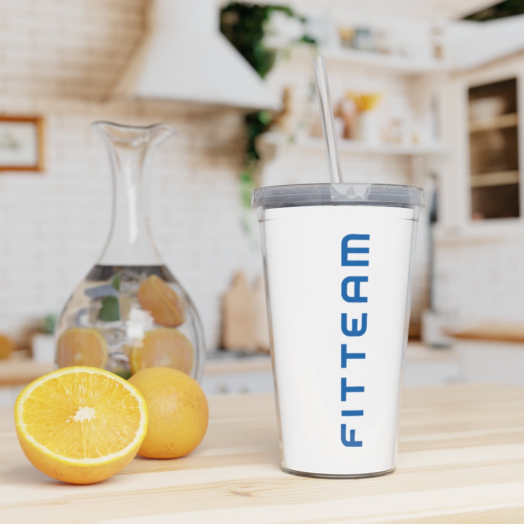 FITTEAM Plastic Tumbler with Straw
